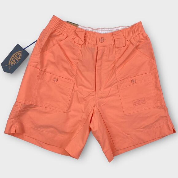 Aftco Fishing Cargo Shorts Mens Hybrid Desert Coral 8" Inseam UPF 50+ Stretch - Picture 2 of 6